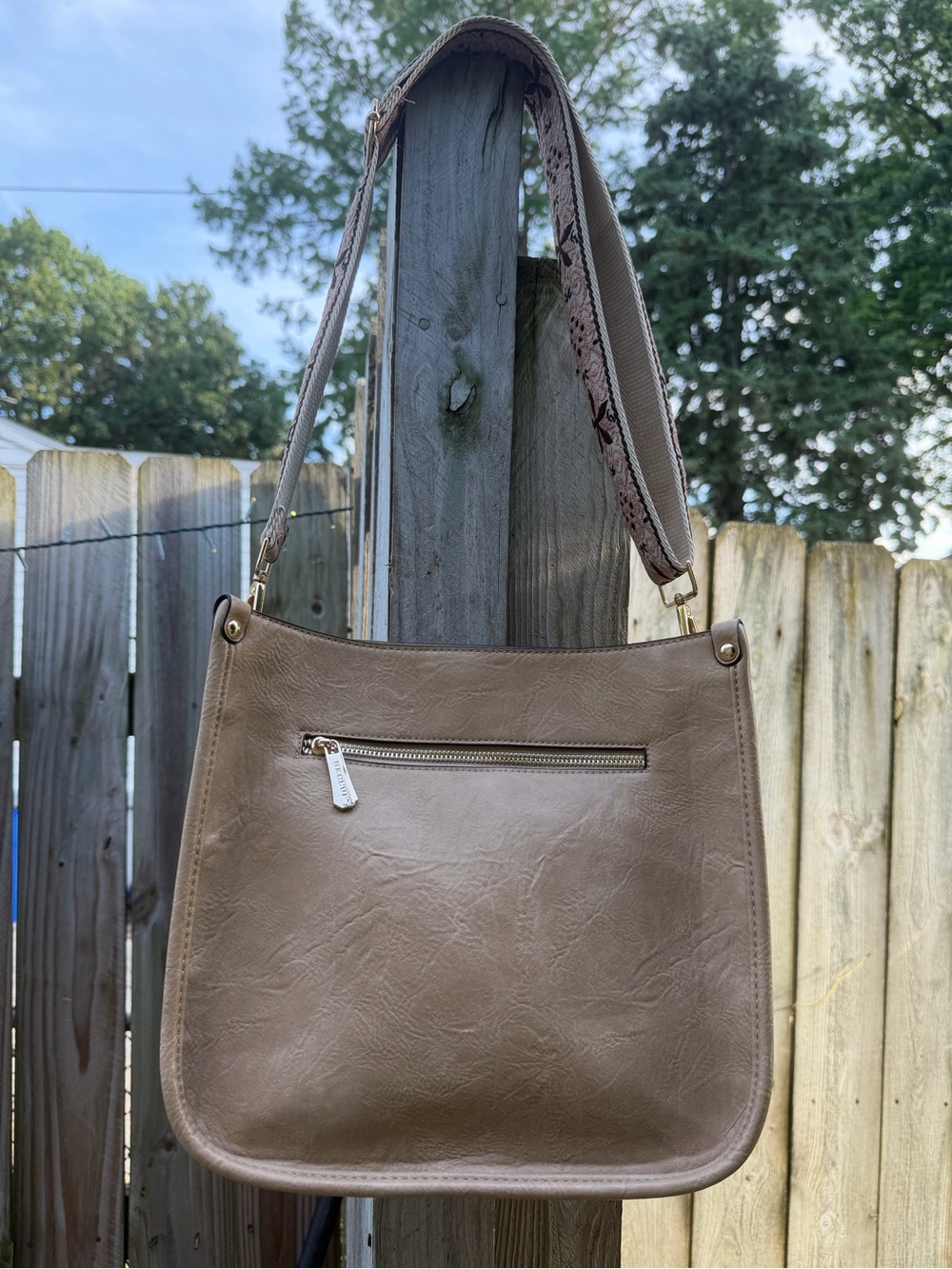 New~ HK CLUF Taupe Shoulder Bag